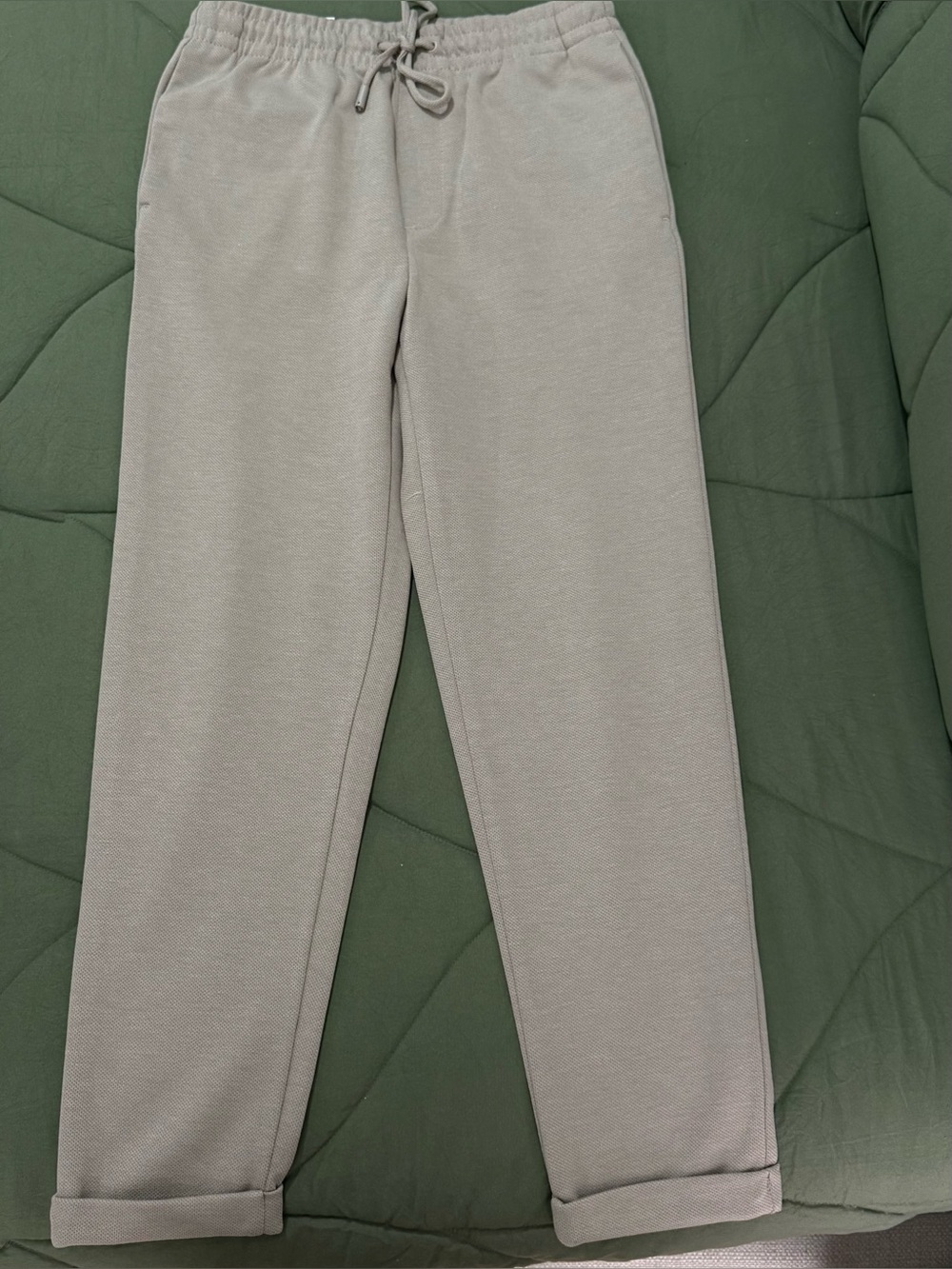 Zara Men's Drawstring Joggers in Light Gray